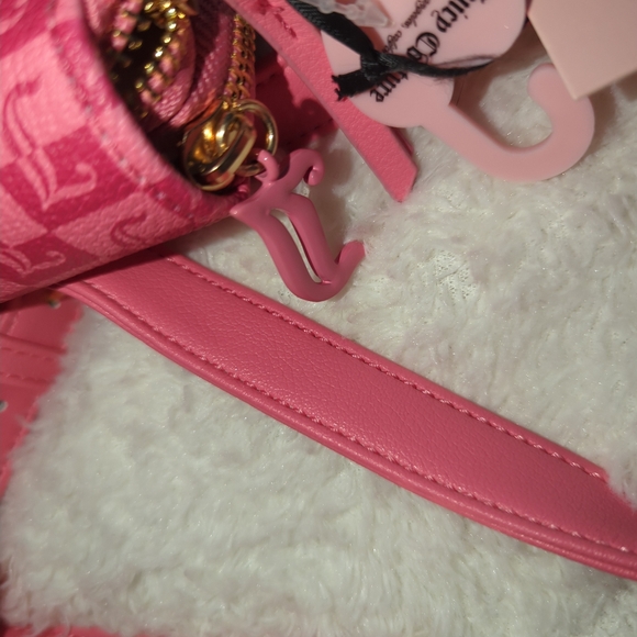 Juicy Couture Pink Crossbody Baguette Bag W/ Wallet Gold Chain Cute Y2K NWT - Picture 11 of 15
